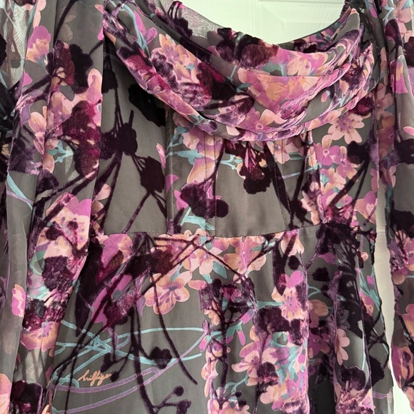 NWT SHOWPO Jessel Mini Dress Long Sleeve Cowl Corset in Burnt Out Floral 4 - Picture 10 of 16